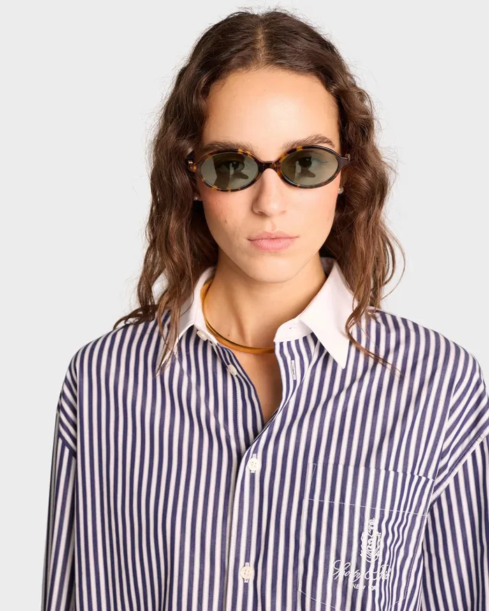 Sporty and Rich Shirts Men Vendome Oversized Shirt 8211 Navy StripeWhite