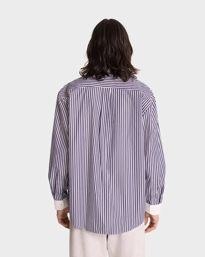 Sporty and Rich Shirts Men Vendome Oversized Shirt 8211 Navy StripeWhite