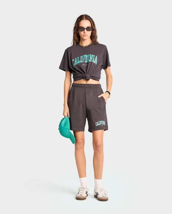 Sporty and Rich Shorts Women California Gym Short 8211 Faded BlackSpring Green