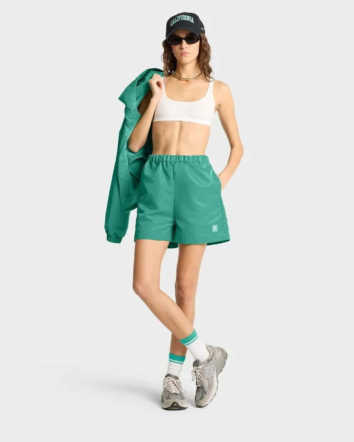 Sporty and Rich Shorts Women Running Woman Nylon Short 8211 Spring GreenWhite