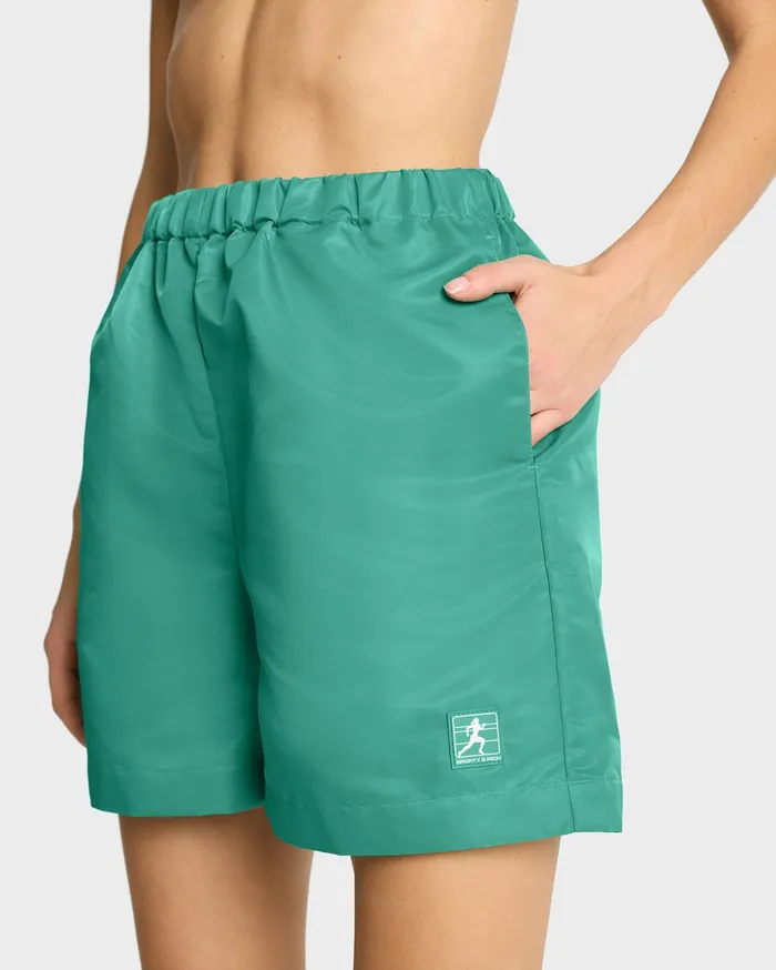 Sporty and Rich Shorts Women Running Woman Nylon Short 8211 Spring GreenWhite