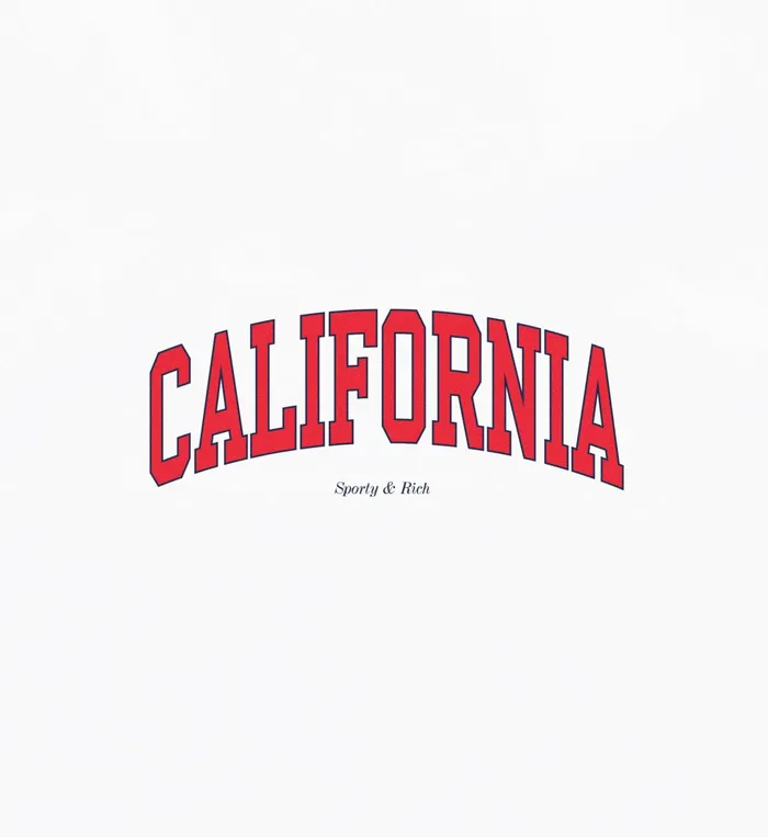 Sporty and Rich Sweatshirts Women California Crewneck 8211 WhiteBright Red