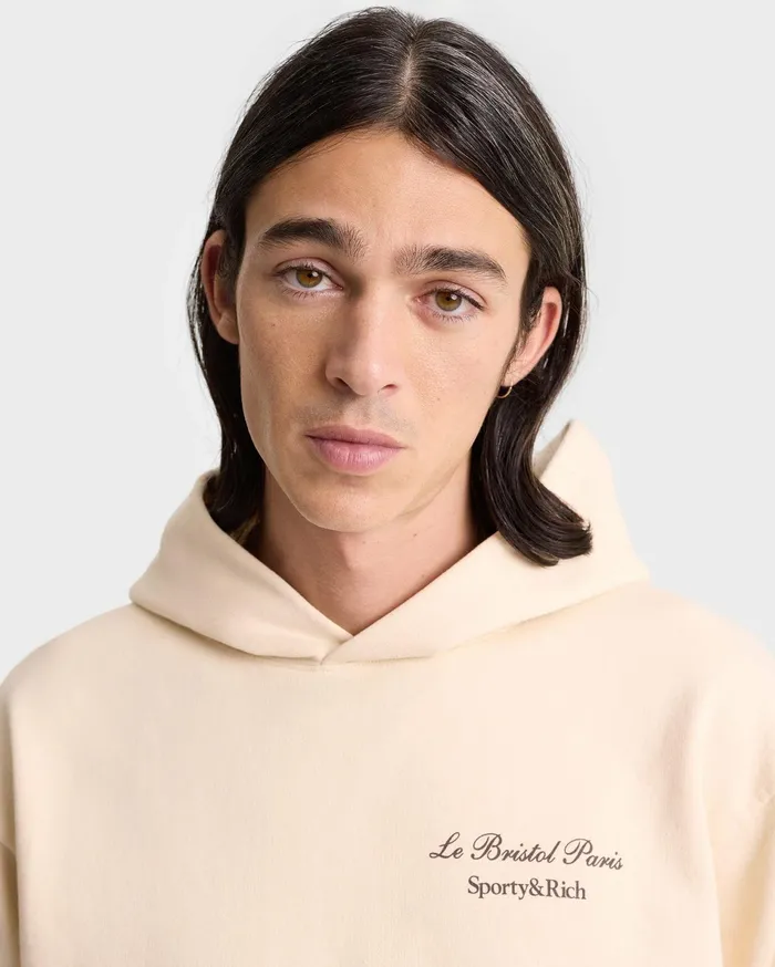 Sporty and Rich Sweatshirts Women Faubourg Hoodie 8211 CreamChocolate