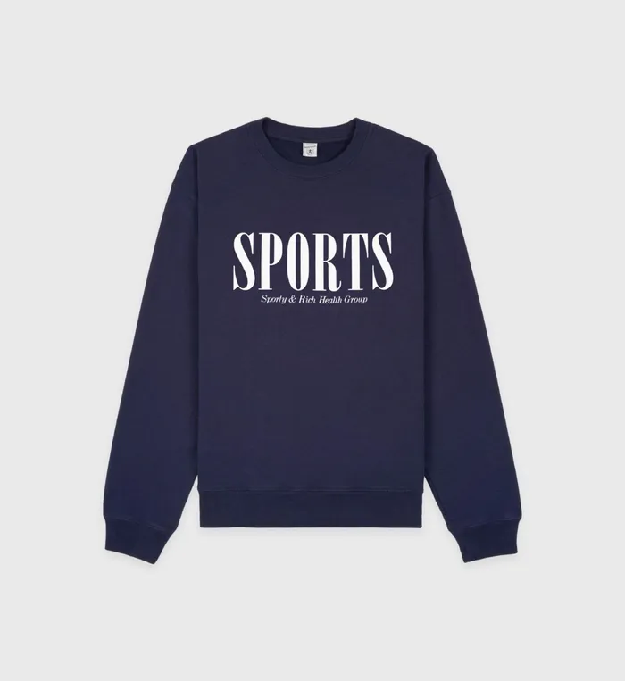 Sporty and Rich Sweatshirts Women Sports Crewneck 8211 NavyWhite