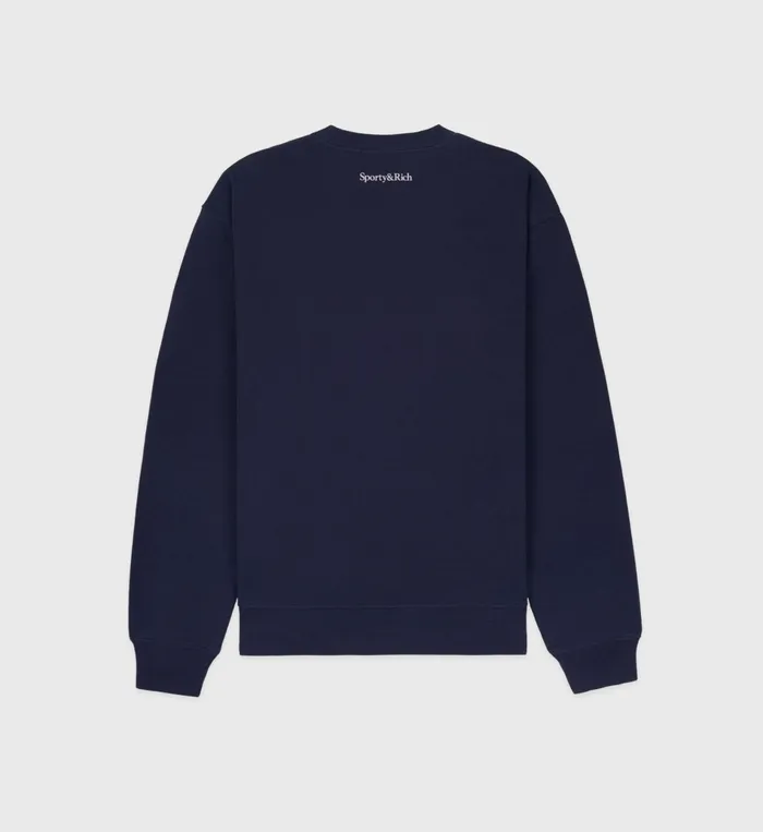 Sporty and Rich Sweatshirts Women Wellness Club Crewneck 8211 NavyWhite