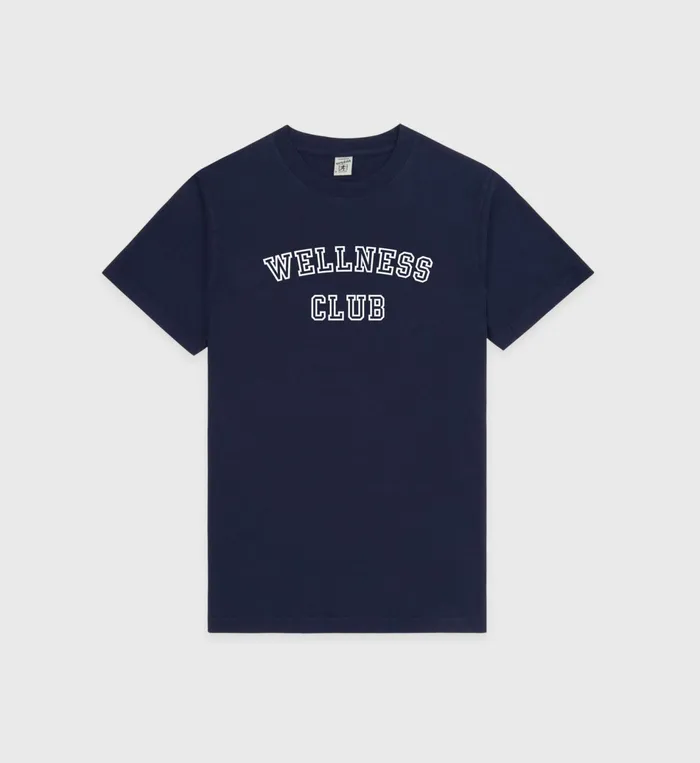 Sporty and Rich TShirts and Tops Women Wellness Club TShirt 8211 NavyWhite