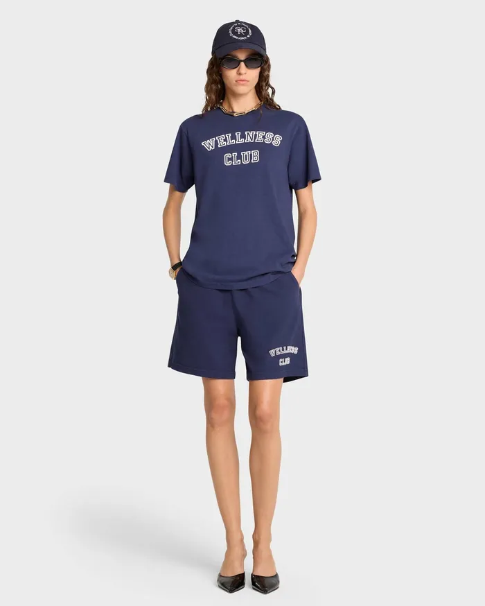Sporty and Rich TShirts and Tops Women Wellness Club TShirt 8211 NavyWhite