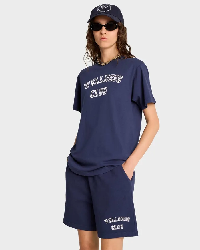 Sporty and Rich TShirts and Tops Women Wellness Club TShirt 8211 NavyWhite