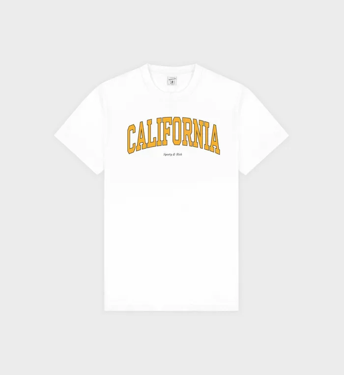 Sporty and Rich TShirts Men California TShirt 8211 WhiteGold