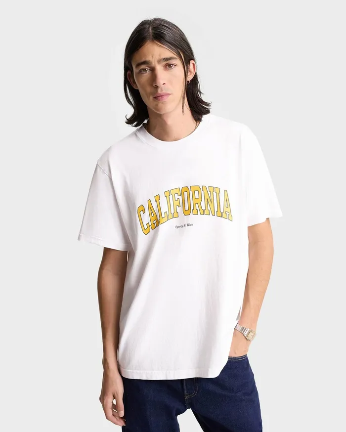 Sporty and Rich TShirts Men California TShirt 8211 WhiteGold