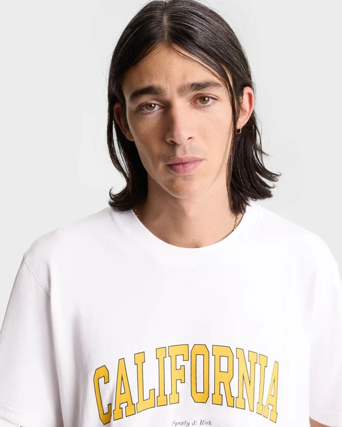 Sporty and Rich TShirts Men California TShirt 8211 WhiteGold