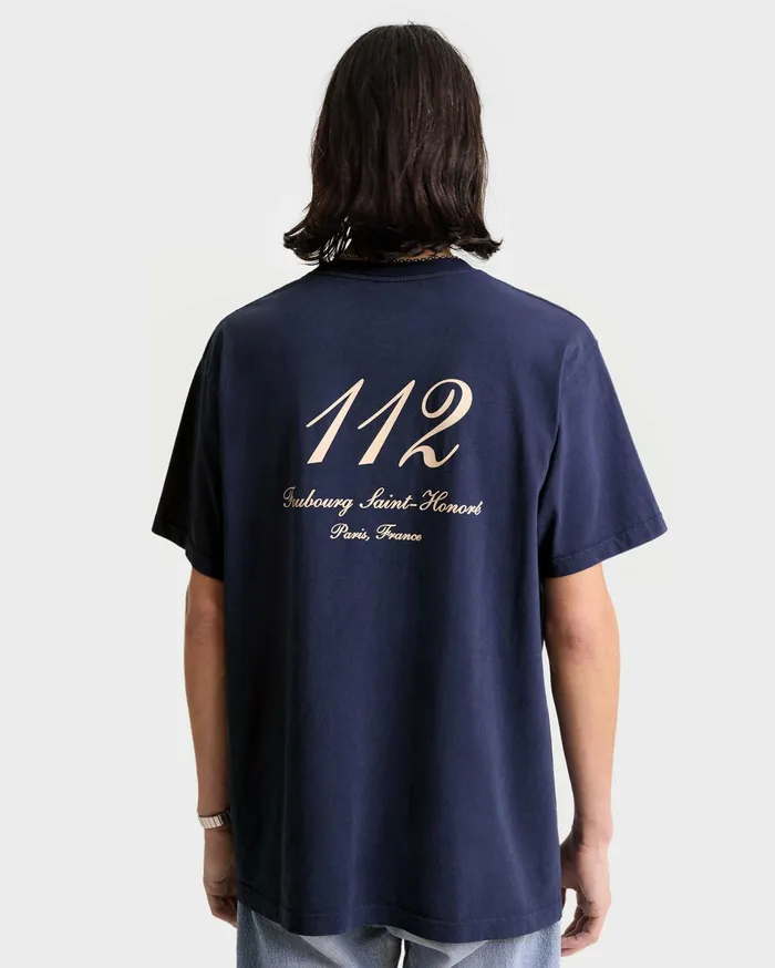 Sporty and Rich TShirts Men Faubourg TShirt 8211 NavyWhite