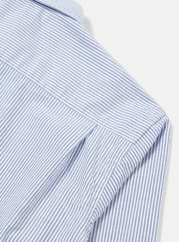 Square Pocket Shirt In Navy Security Stripe Cotton Men Universal Works Shirts