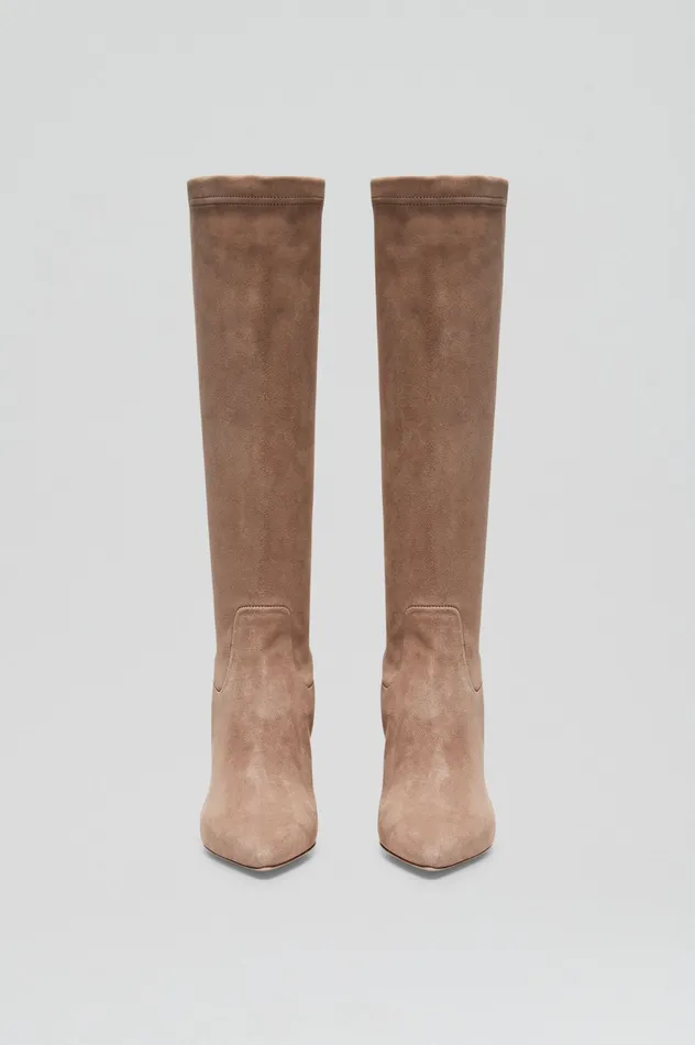 STRETCH BELOW THE KNEE BOOT 85 CAMELSUEDE Leather Scanlan Theodore Women