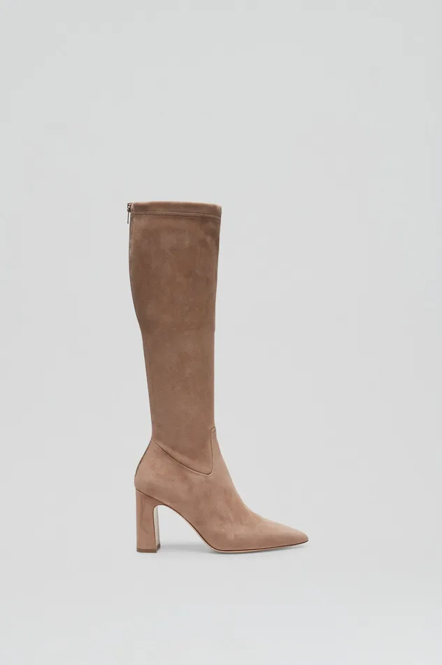 STRETCH BELOW THE KNEE BOOT 85 CAMELSUEDE Leather Scanlan Theodore Women STRETCH BELOW THE KNEE BOOT 85 CAMELSUEDE Leather Scanlan Theodore Women