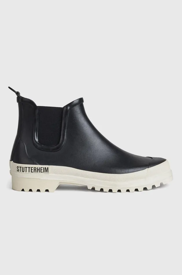 Stutterheim Chelsea Winterwalker BlackWhite Women Rain Boots