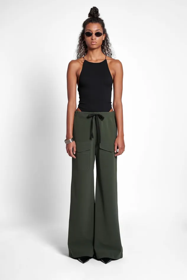 Stutterheim Jarla Matte Trousers Green Women Bottoms