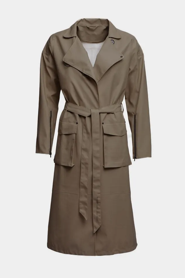 Stutterheim Kista Lightweight Trench Coat Mole Women Trench Coats