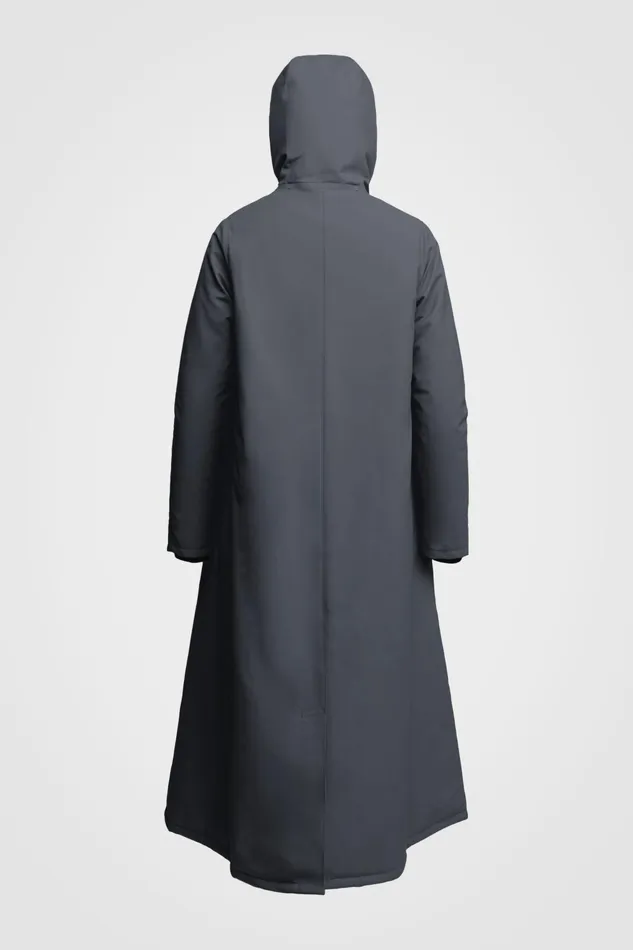 Stutterheim Mosebacke Long Winter Jacket Charcoal Women Long Raincoats