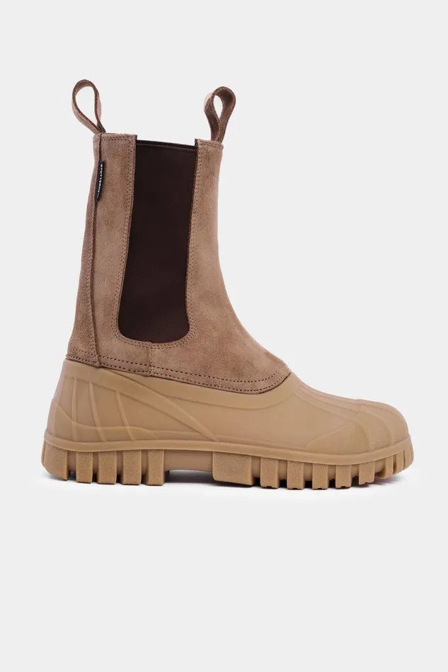 Stutterheim Patrol Boot Shaft Suede TobaccoFudge Women Suede Boots