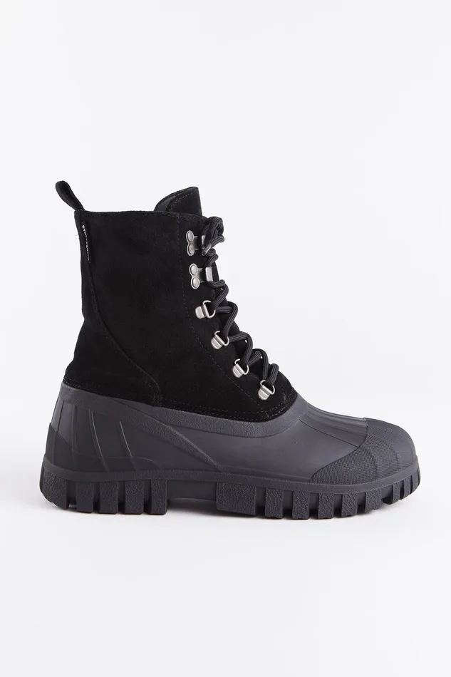 Stutterheim Patrol Boot Suede Black Women Combat Boots