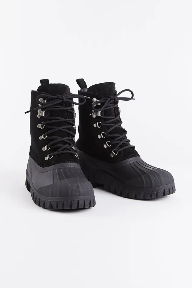 Stutterheim Patrol Boot Suede Black Women Combat Boots