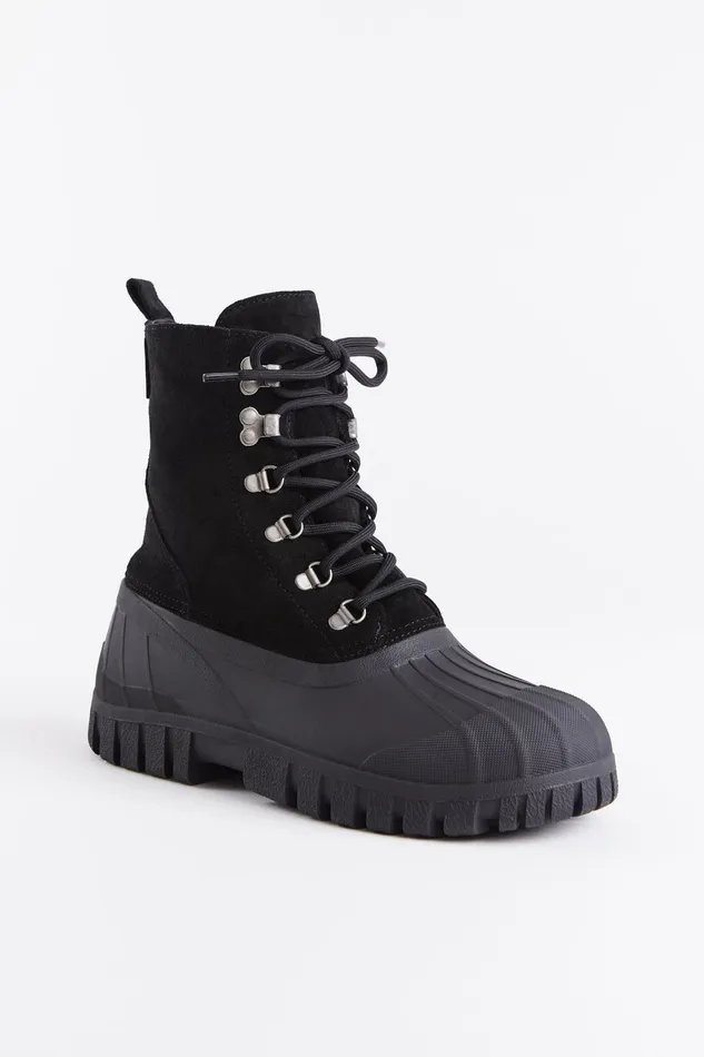 Stutterheim Patrol Boot Suede Black Women Combat Boots
