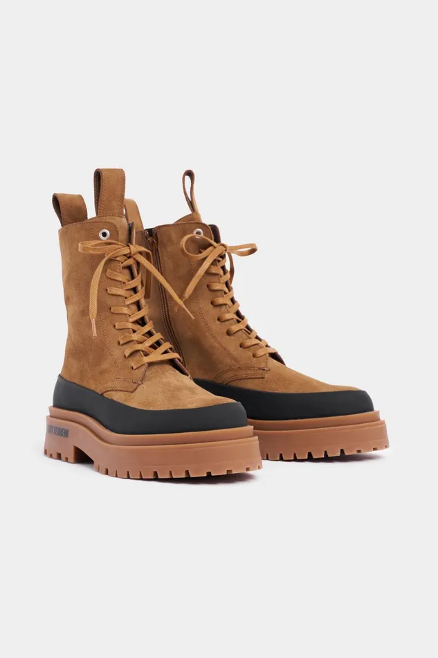 Stutterheim Peace Walker Suede Tobacco Women Lace Up Boots