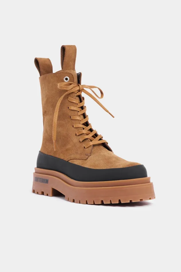 Stutterheim Peace Walker Suede Tobacco Women Lace Up Boots
