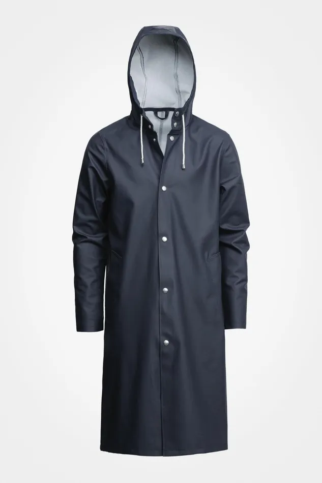 Stutterheim Stockholm Long Raincoat Navy Women Long Raincoats