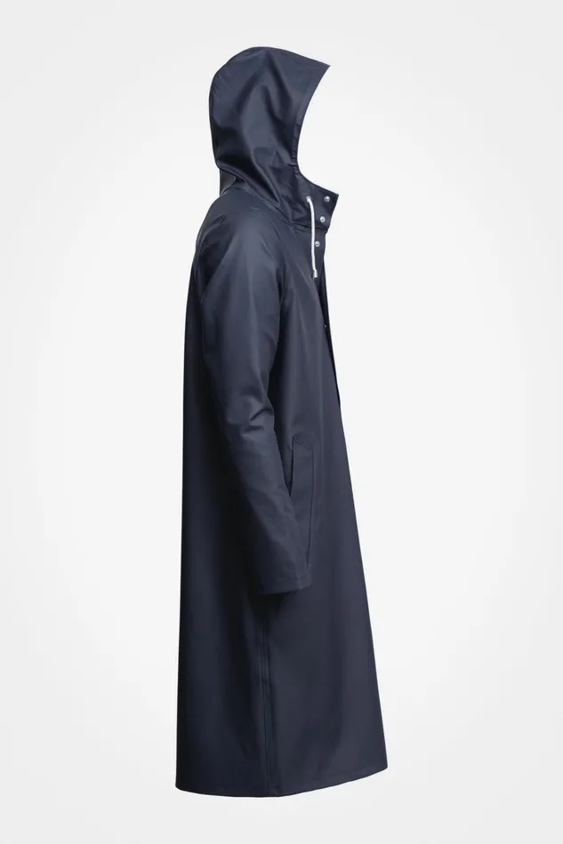 Stutterheim Stockholm Long Raincoat Navy Women Long Raincoats