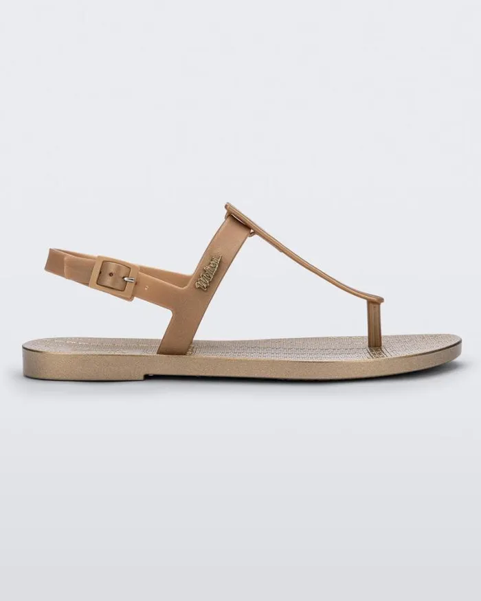 Sun Ventura Gold Metallic Women Melissa Sandals