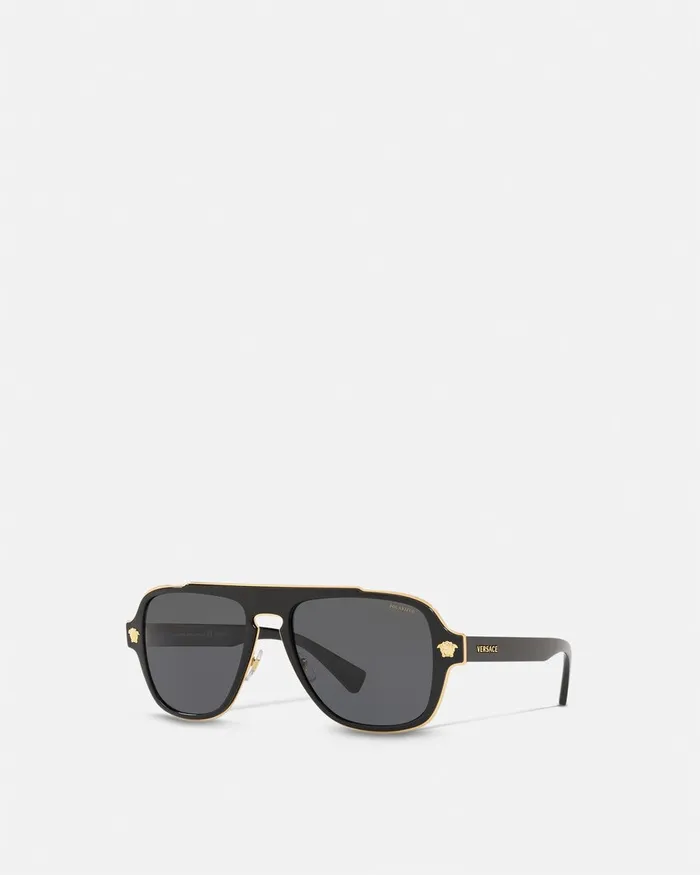 Sunglasses Men Versace Medusa Retro Charm Sunglasses Black