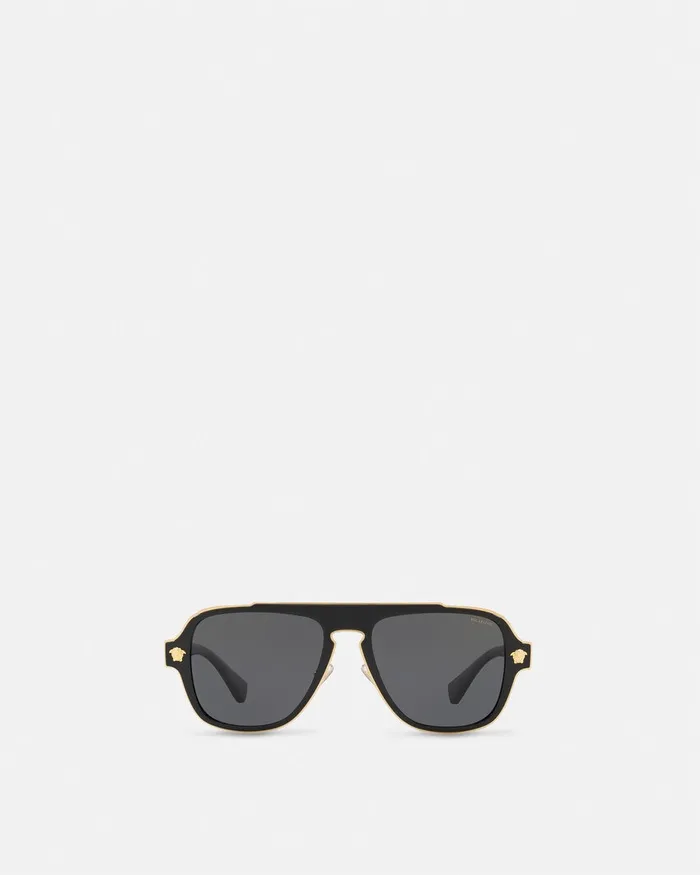 Sunglasses Men Versace Medusa Retro Charm Sunglasses Black