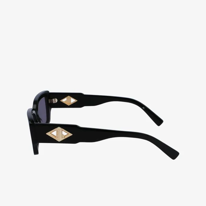 Sunglasses Women Lacoste Women039s Rectangle Acetate Monogram Sunglasses Matt Black 001