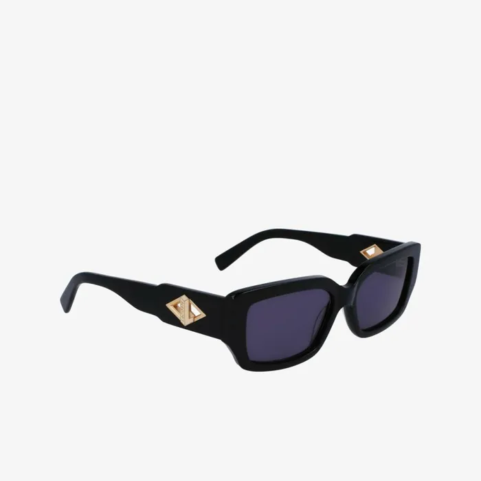 Sunglasses Women Lacoste Women039s Rectangle Acetate Monogram Sunglasses Matt Black 001