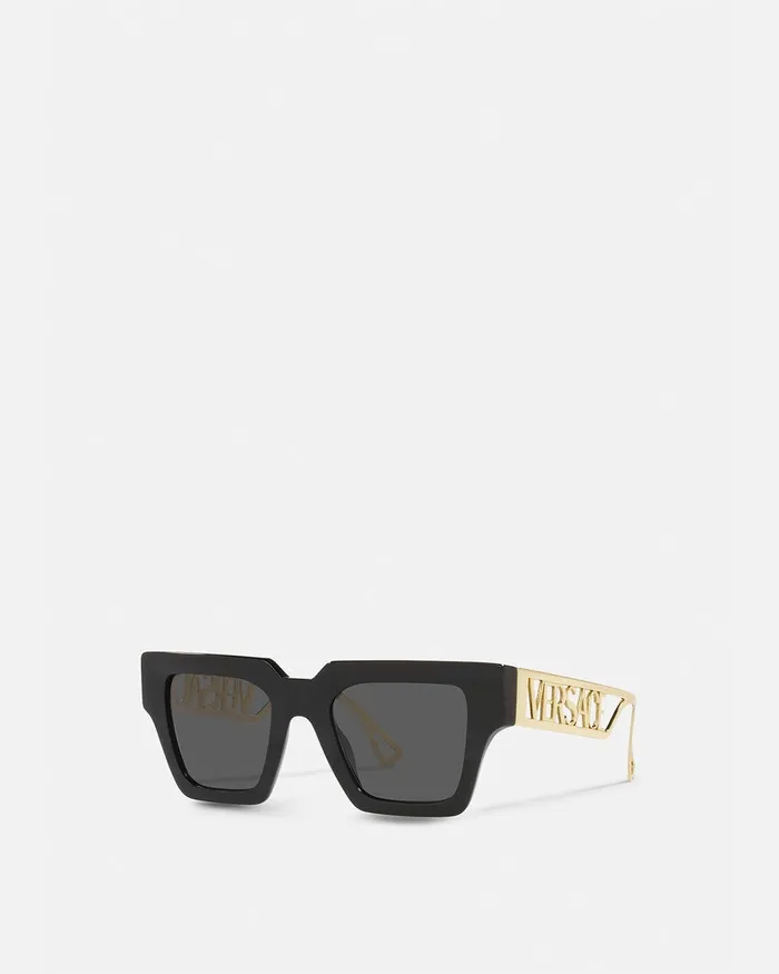 Sunglasses WomenMen Versace 90s Vintage Logo Sunglasses Blackgold