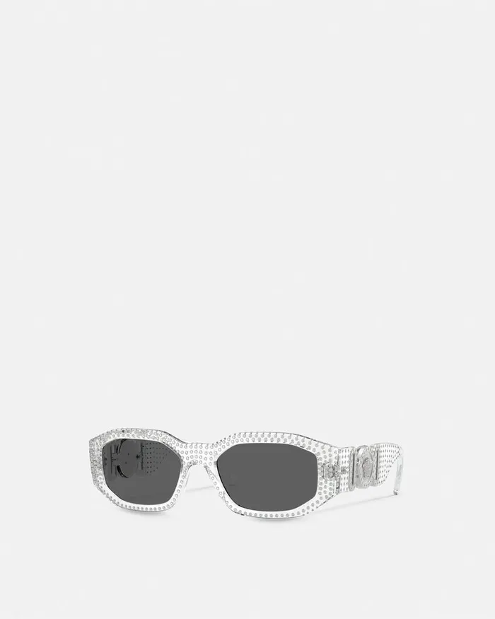Sunglasses WomenMen Versace Crystal Medusa Biggie Sunglasses Transparent