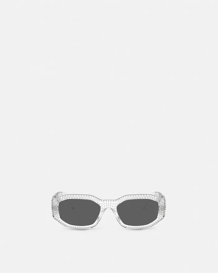 Sunglasses WomenMen Versace Crystal Medusa Biggie Sunglasses Transparent