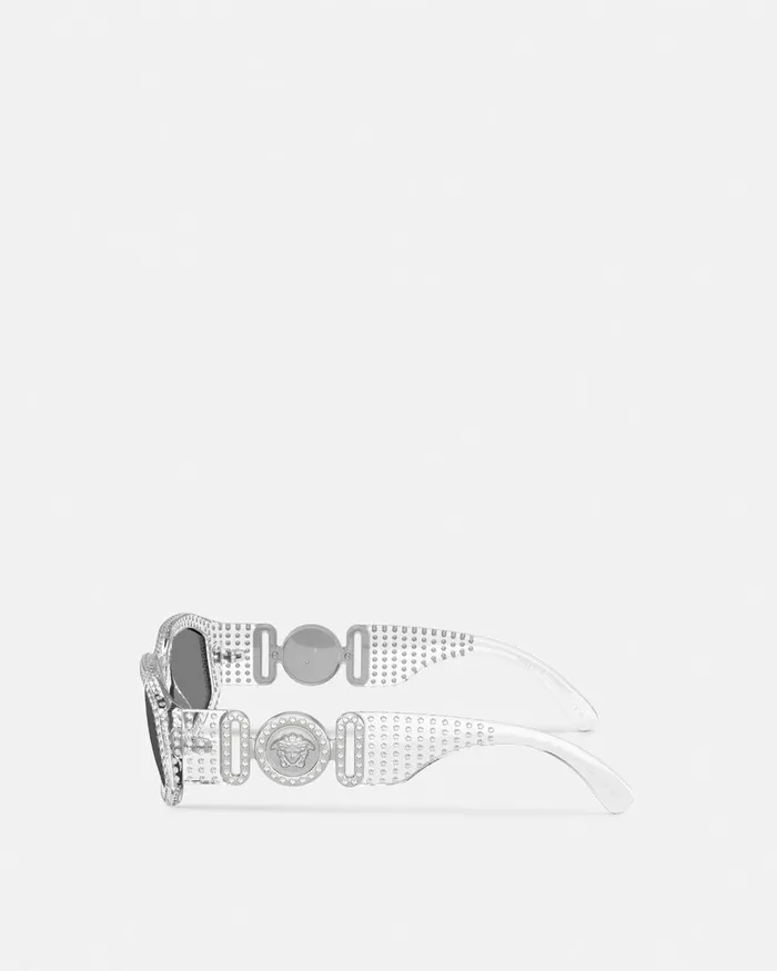 Sunglasses WomenMen Versace Crystal Medusa Biggie Sunglasses Transparent