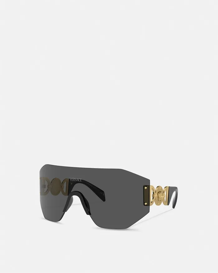 Sunglasses WomenMen Versace Medusa 03995 Mask Sunglasses Black