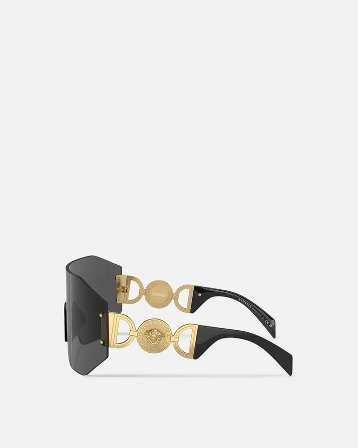 Sunglasses WomenMen Versace Medusa 03995 Mask Sunglasses Black