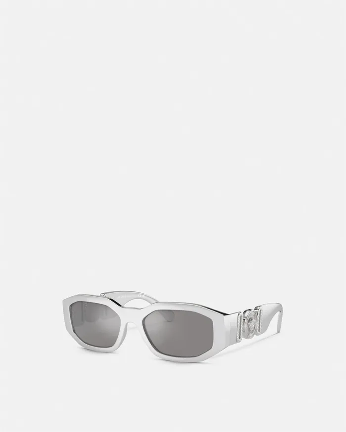 Sunglasses WomenMen Versace Medusa Biggie Chrome Sunglasses Silver