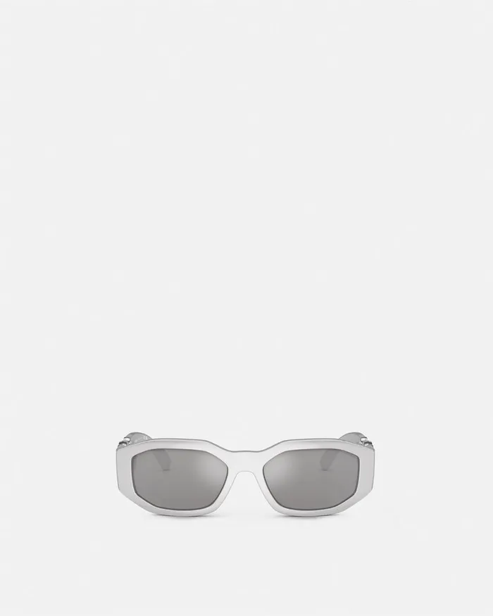 Sunglasses WomenMen Versace Medusa Biggie Chrome Sunglasses Silver