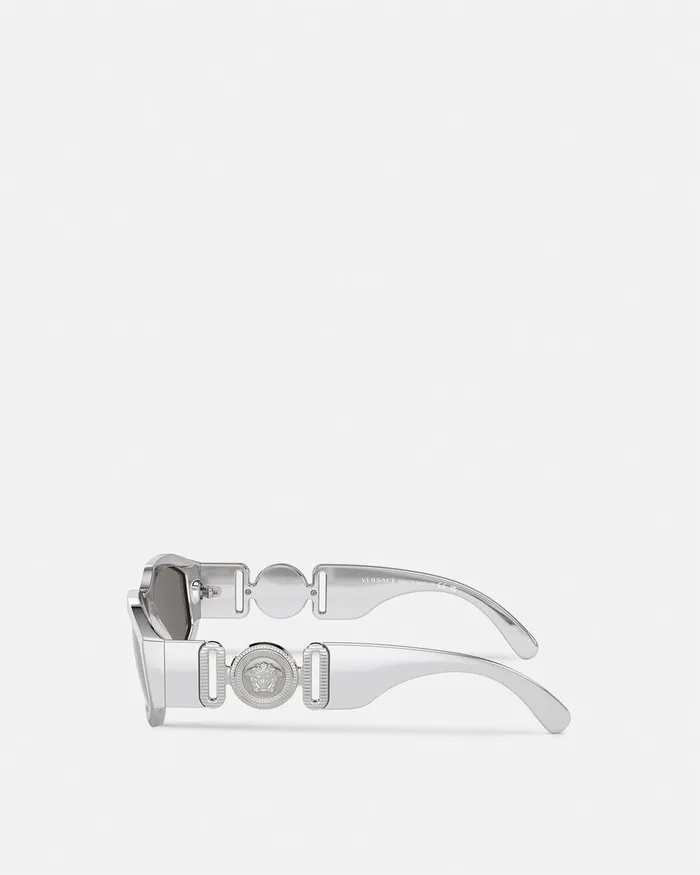 Sunglasses WomenMen Versace Medusa Biggie Chrome Sunglasses Silver