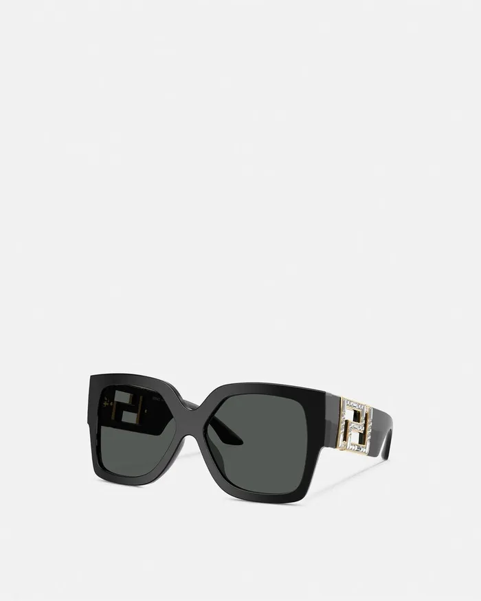Sunglasses Women Versace Greca Sunglasses Blacksilver