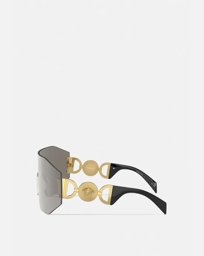 Sunglasses Women Versace Medusa Biggie Mask Sunglasses Havana
