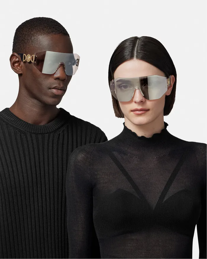 Sunglasses Women Versace Medusa Biggie Mask Sunglasses Havana