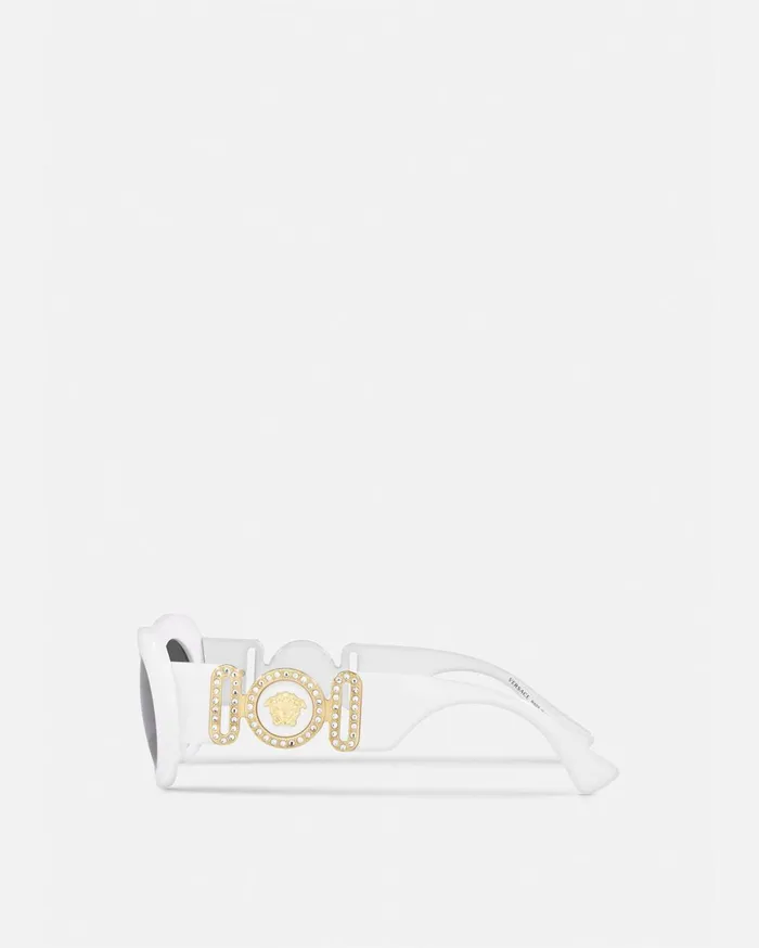 Sunglasses Women Versace Medusa Biggie Oval Sunglasses White