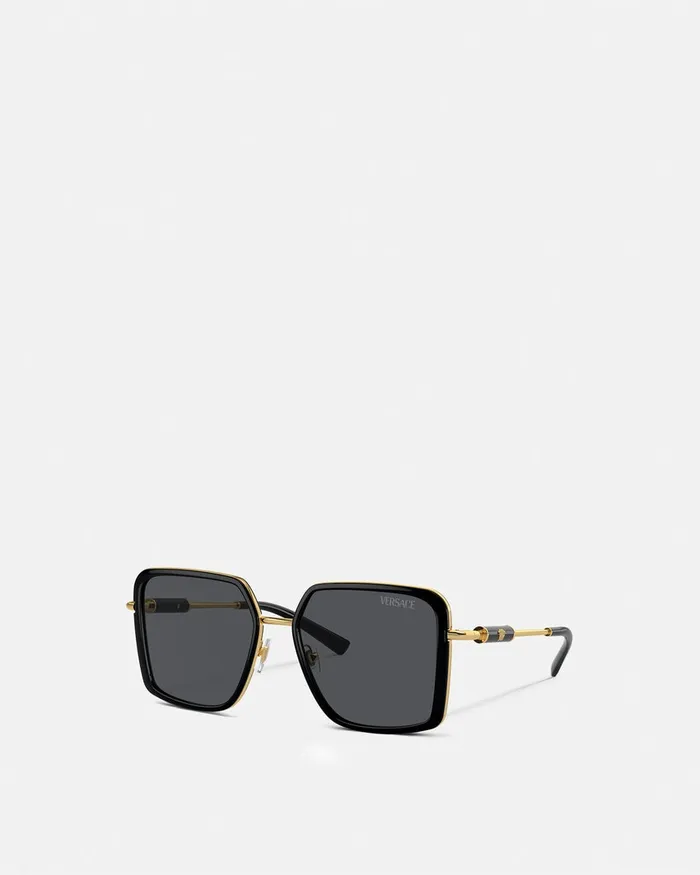 Sunglasses Women Versace Medusa Roller Squared Sunglasses Blackgold